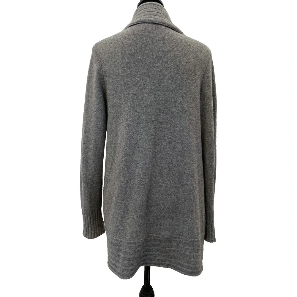 Isaac Mizrahi Live! Womens Open Front Cardigan Sweater Small Gray 100% Cashmere‎